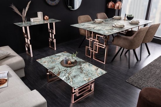 Design consoletafel ATLANTIS 100cm turquoise keramiek gemaakt in Italië - 41749