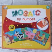 Mozaiek boerderij dieren, mosaic by number, Mozaïek op nummer