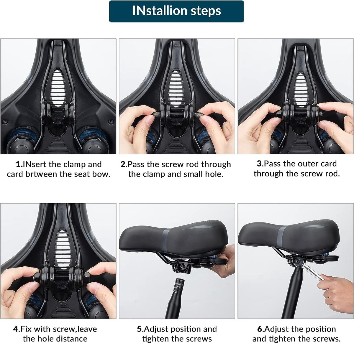 Selle De Vélo Confortable Et Large – Gel, Respirante, En Cuir PU, Avec Ressort Amorti, Pour VTT, Route Et Vélo Pliant