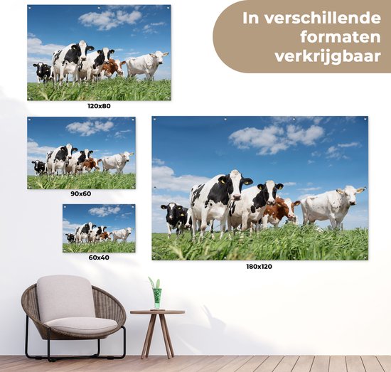 Affiche jardin - Toile jardin - Affiches jardin extérieur - Vaches - Campagne - Pâturage - Nature - Animaux - Posters de jardin cm - Jardin