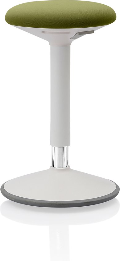 FIVMEN Ergonomische staande kruk, in hoogte verstelbaar, 54 - 79 cm, bureaukruk, stahulp met zwaaieffect, wiebelkruk, ergonomische kruk, werkkruk voor thuis en op kantoor, oranje