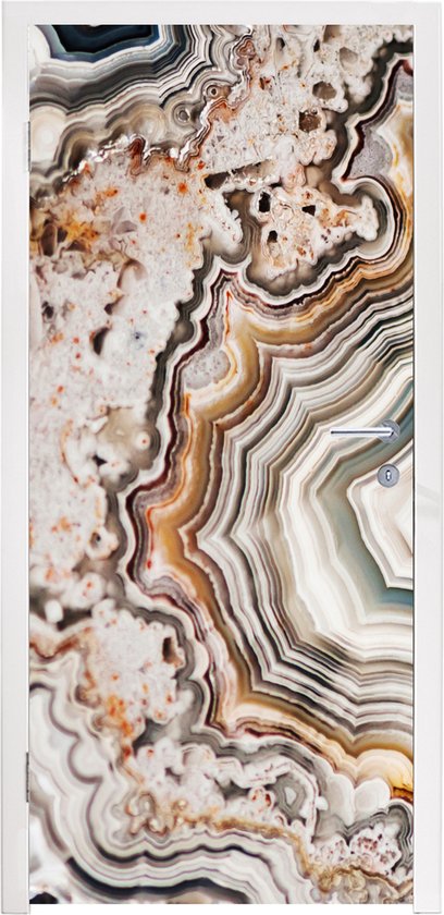 Deursticker Edelsteen - Marmer - Natuur - Abstract - 75x205 cm - Deurposter