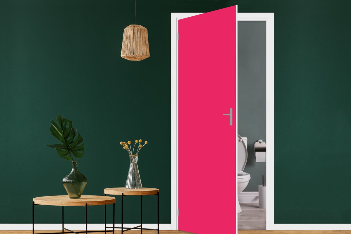 Deursticker Karmijn - Kleuren - Palet - Roze - 90x215 cm - Deurposter