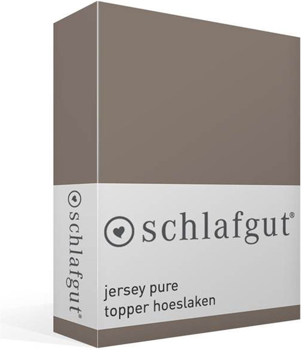 Schlafgut Jersey Pure topper hoeslaken - Tweepersoons - Sand Deep