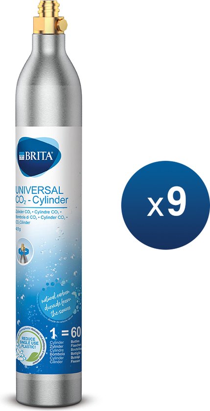 Foto: Brita co2 cilinder universeel voor bruiswatertoestel compatibel met sodastream 9 stuks tot 540l