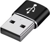USB-A naar USB-C On-The-Go Adapter/Converter - Zwart - 1 stuk