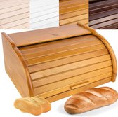 Boîte à pain en bois Creative Home | 40 x 27,5 x 18,5 cm | Bois de hêtre naturel avec Laque couleur aulne | Conteneur avec Rolltop | Boîte à pain pour chaque Cuisine | Perfect pour les aliments secs