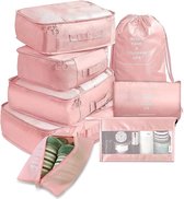Pathsail® Packing Cubes Set 9-Delig - Bagage Organizers - Koffer organizer set - Roze