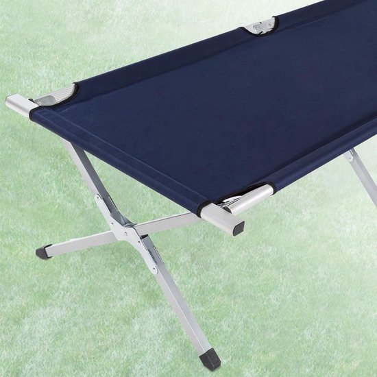 NordFalk veldbed XL 190 x 64 cm - Campingbed - Stretcher - Kampeerbed - Extra stevig aluminium - Blauw van NordFalk — afbeelding 3