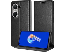Cadorabo Hoesje geschikt voor Asus ZenFone 9 in ZWARTE NACHT - Beschermhoes met magnetische sluiting, standfunctie en kaartvakje Book Case Cover Etui