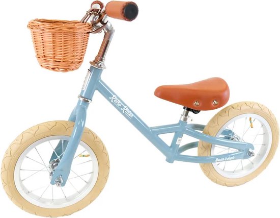 Bandits and Angels Metalen Loopfiets Retro Rider Petrol Blauw vanaf 2,5 Jaar - Voor Jongens en Meisjes - Petrol Blauwe Loop Fiets - Verstelbaar Zadel 36 tot 44 cm - Luchtbanden - Luxe handvaten