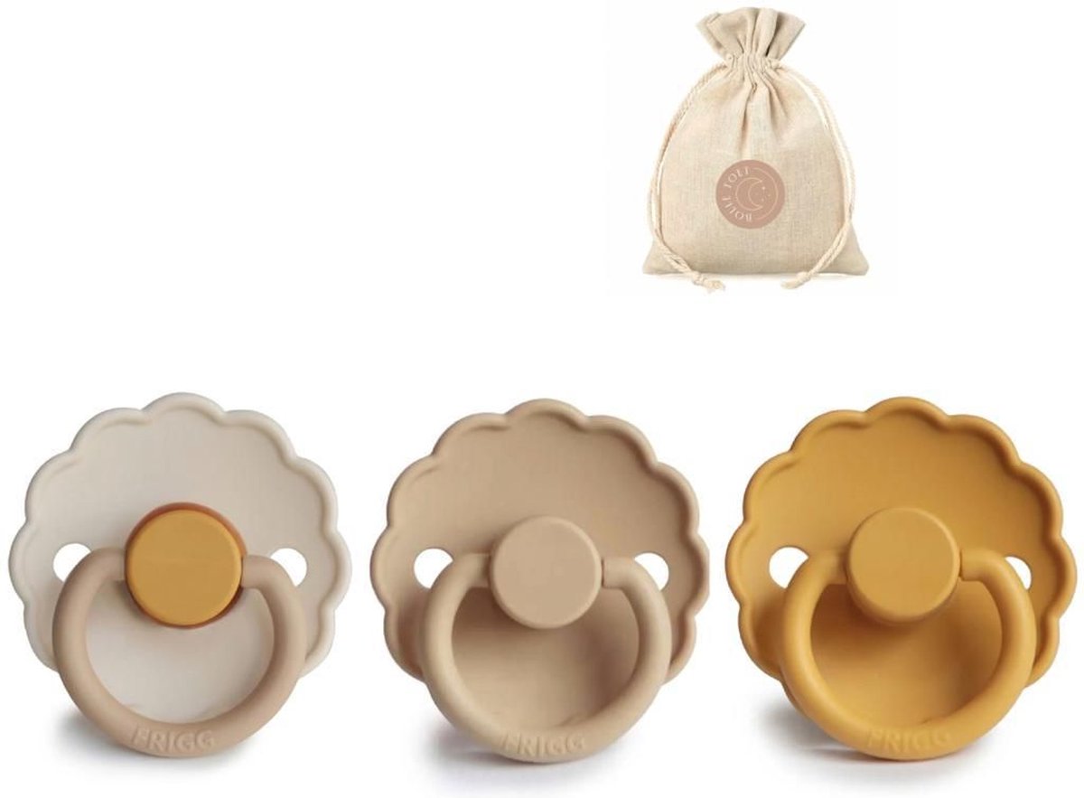 Goedkoopste FRIGG Daisy T1 - chamomille, croissant, honey gold Bolletoet speenzakje - 0-6 maanden
