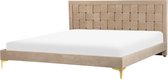 LIMOUX - Tweepersoonsbed - Taupe - 180 x 200 cm - Fluweel