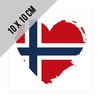 10 x 10 cm, Noorse vlag in hartvorm, 2 stuks