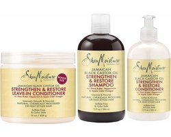 Shea Moisture Jamaican Black Castor Oil – Shampoo Conditioner & Leave-In Conditioner – Strengthen Grow & Restore - Set of 3