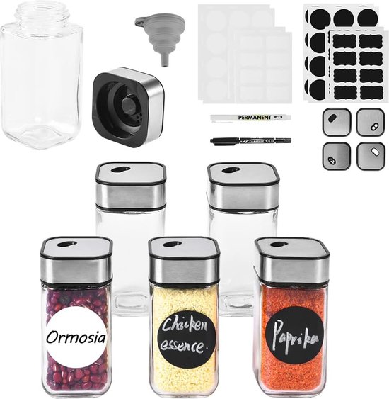 APACALI Pack of 12 Magnetic Spice Jars, Magnetic Spice Jars