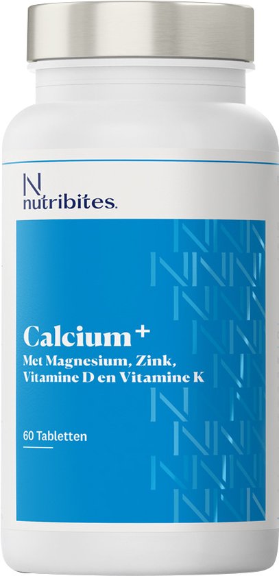 Foto: Nutribites calcium met zink en magnesium goed voor botten gebit en spieren 60 vegetarische tabletten