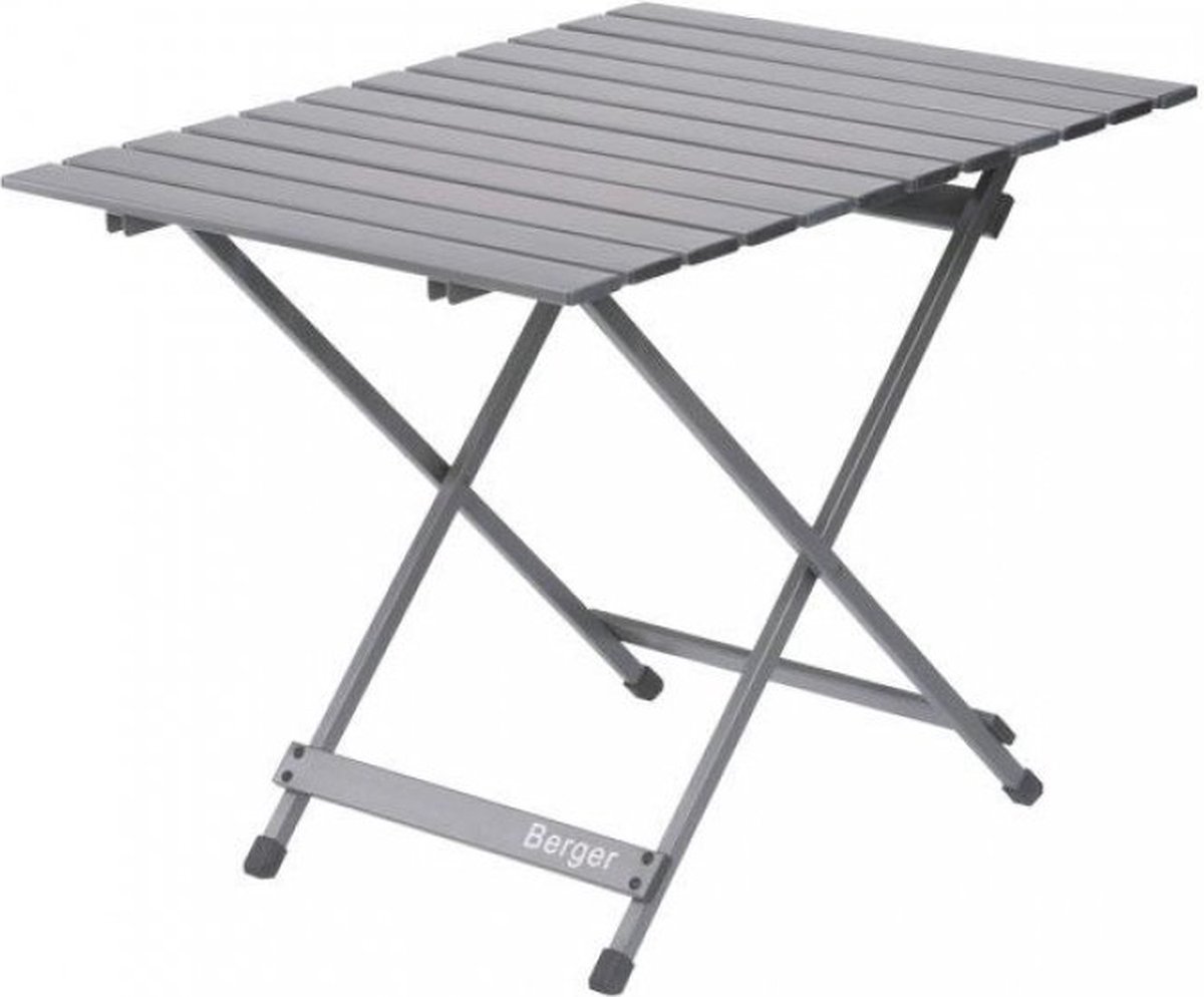 BERGER Compacte Aluminium Klaptafel 70x70cm | Campingtafel Balkontafel Inklapbaar Camping Tafel Tuintafel | Tuinmeubelen Opvouwbare Eettafel Balkon Tuin Terras | incl. Premium Opbergtas