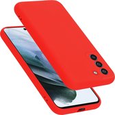 Cadorabo Hoesje geschikt voor Samsung Galaxy S21 FE in LIQUID ROOD - Beschermhoes gemaakt van flexibel TPU silicone Case Cover