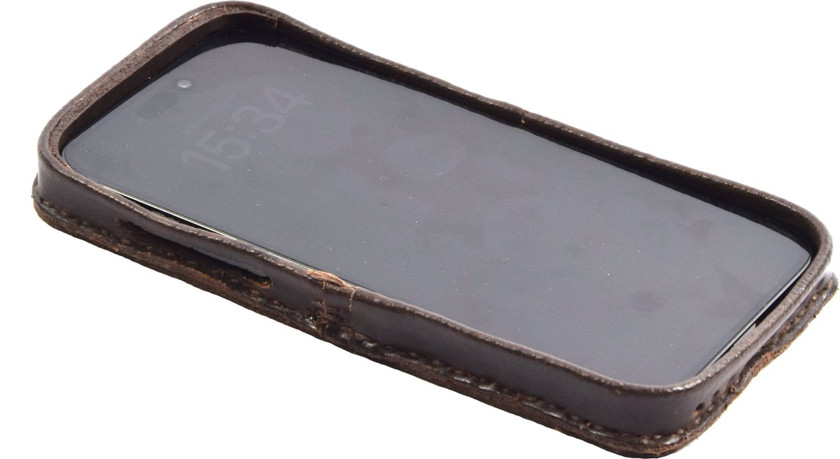 Nederlandse Ambacht: Exclusieve Lederen Handgemaakte iPhone 14pro max Cover - Een Weerspiegeling van Ongeëvenaarde Vakmanschap