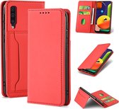 Voor Samsung Galaxy A50s Sterk magnetisme Vloeibaar gevoel Horizontale flip lederen tas met houder & kaartsleuven en portemonnee (rood)