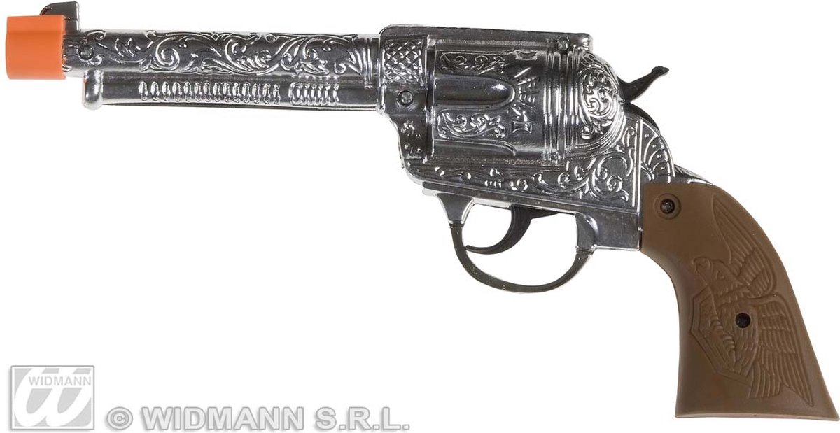 Widmann - Pistool Zilver - Bruin, Zilver - Carnavalskleding - Verkleedkleding