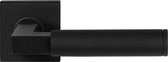 Deurkruk op rozet - Zwart - RVS - GPF bouwbeslag - GPF deurklink op vierkante rozet, Kuri, paar, zwart
