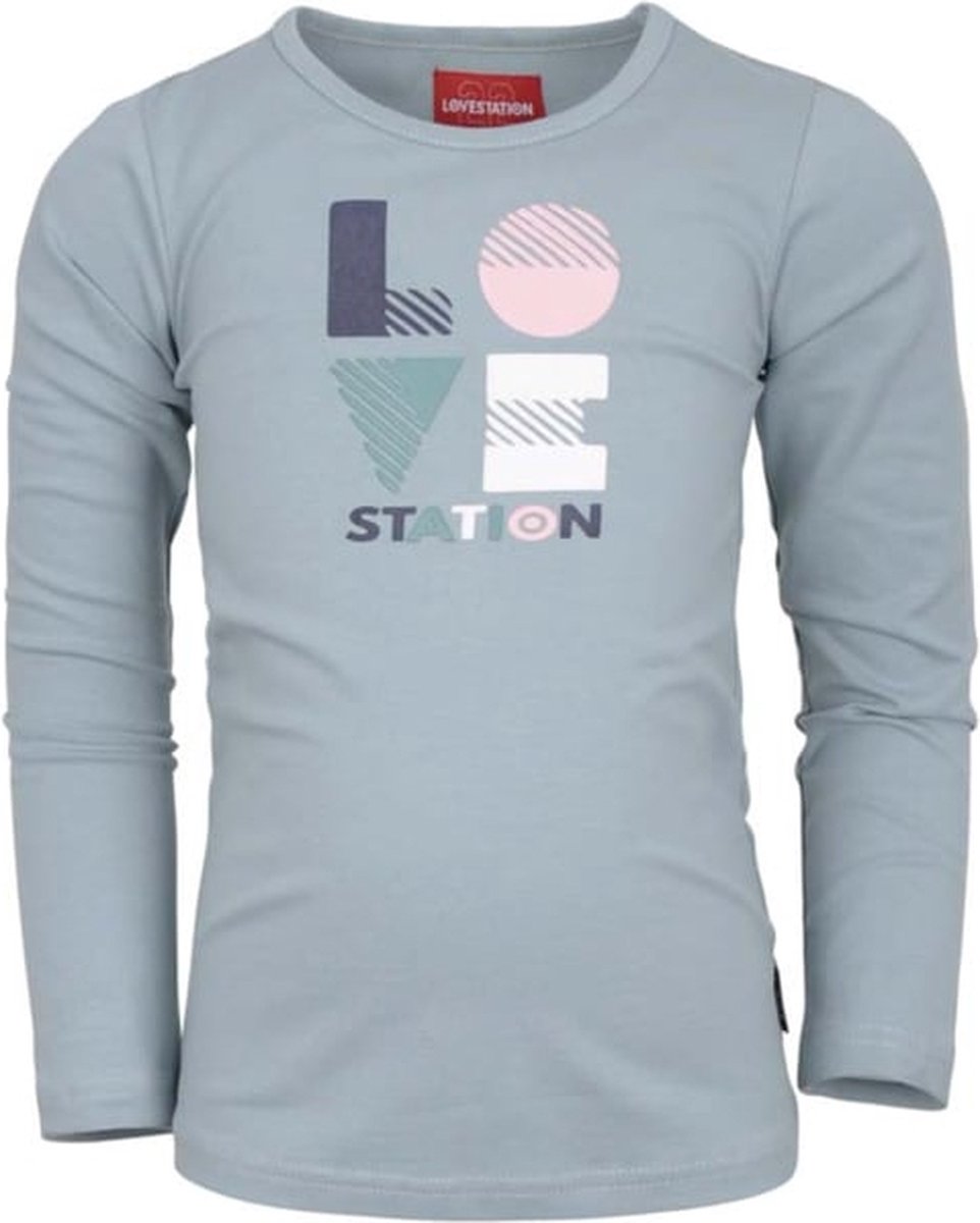 Lovestation22-Meisjes Shirt Longsleeve Rozemarijn-Licht Blauw