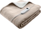 Rockerz Elektrische deken - Warmtedeken - Dé musthave voor de koude dagen - Elektrische bovendeken - 160 x 130 cm - 1 persoons - Kleur: Taupe - 9 warmtestanden - Automatisch uitschakelen tot 3 uur - Energiezuinig - XL snoer - Wasbaar