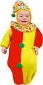 Widmann - Clown & Nar Kostuum - Aandoenlijke Clown, Baby Kostuum Kind - Rood, Geel - Maat 90 - Carnavalskleding - Verkleedkleding
