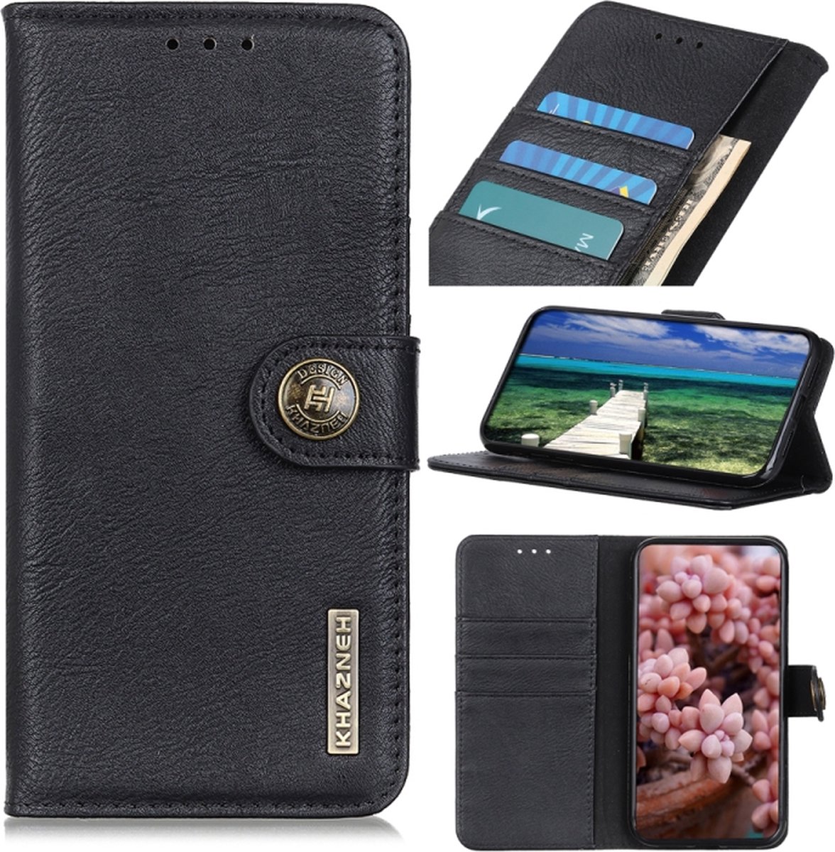 Luxe retro zwart agenda book case hoesje OnePlus Nord 3