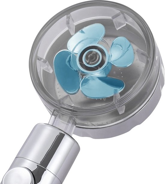 Douchekop Hoge Druk met Turbo Propeller Blauw Tegen Kalkaanslag