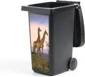 Container sticker Giraffes - Lucht - Landschap - 38x80 cm - Kliko sticker