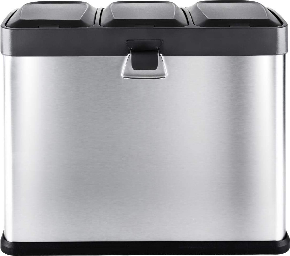 Poubelle à Pédale Curver Trio V2 40L - Système Tri Des Déchets 3 Compartiments Noir