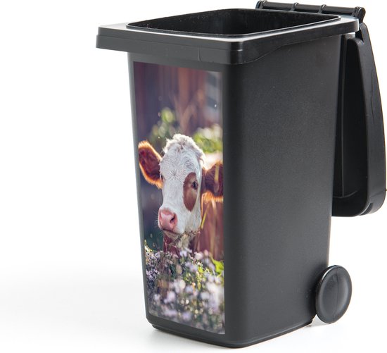 Autocollant pour contenant Vache - Fleurs - Lumière - 38x80 cm - Autocollant Kliko