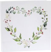 Livre d'or/livre de réception Santex Fleurs - Mariage - blanc/vert - 24 x 24 cm
