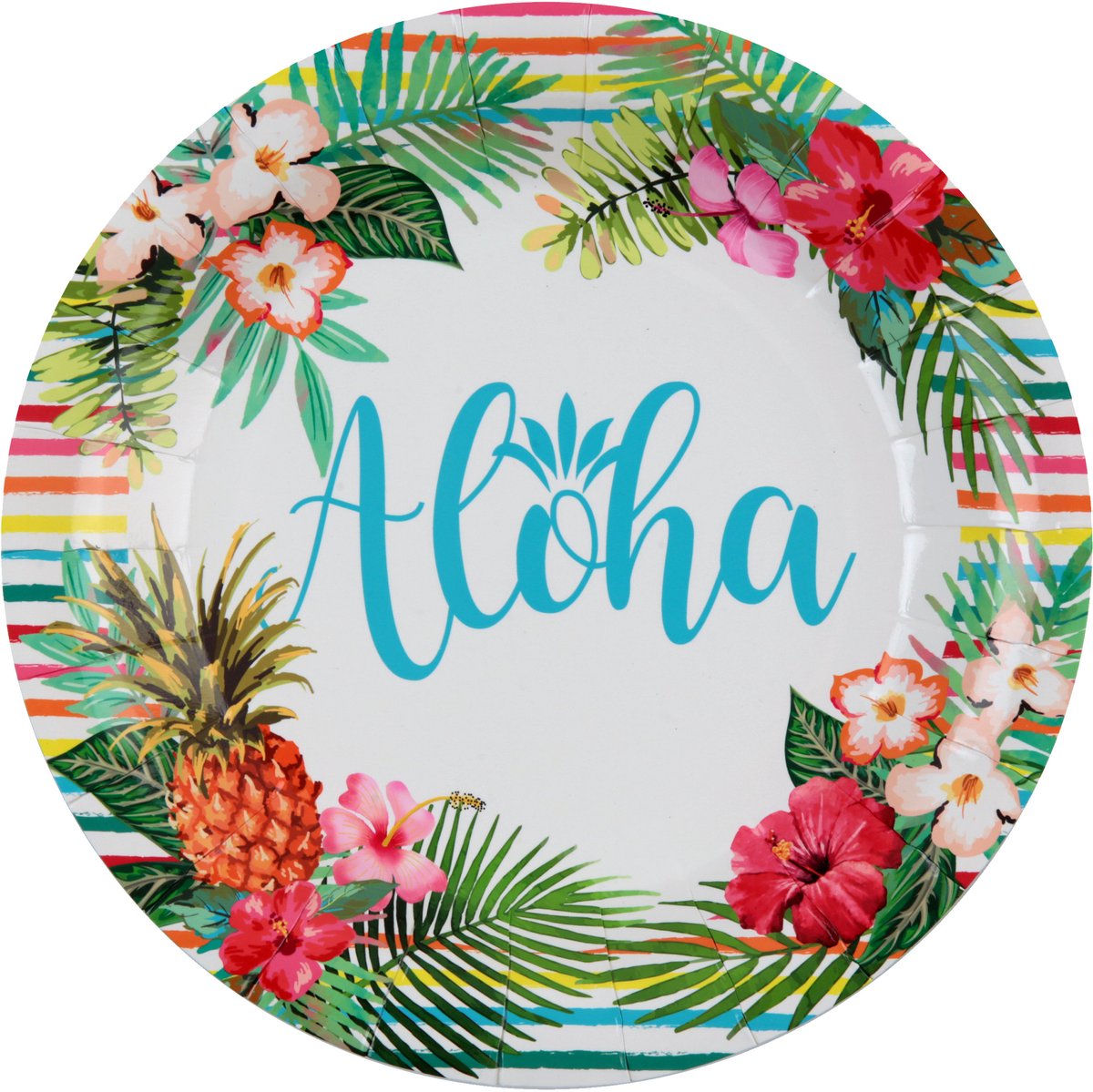 Santex Aloha feest wegwerpbordjes - 10x stuks - 23 cm - Hawaii/tropical themafeest