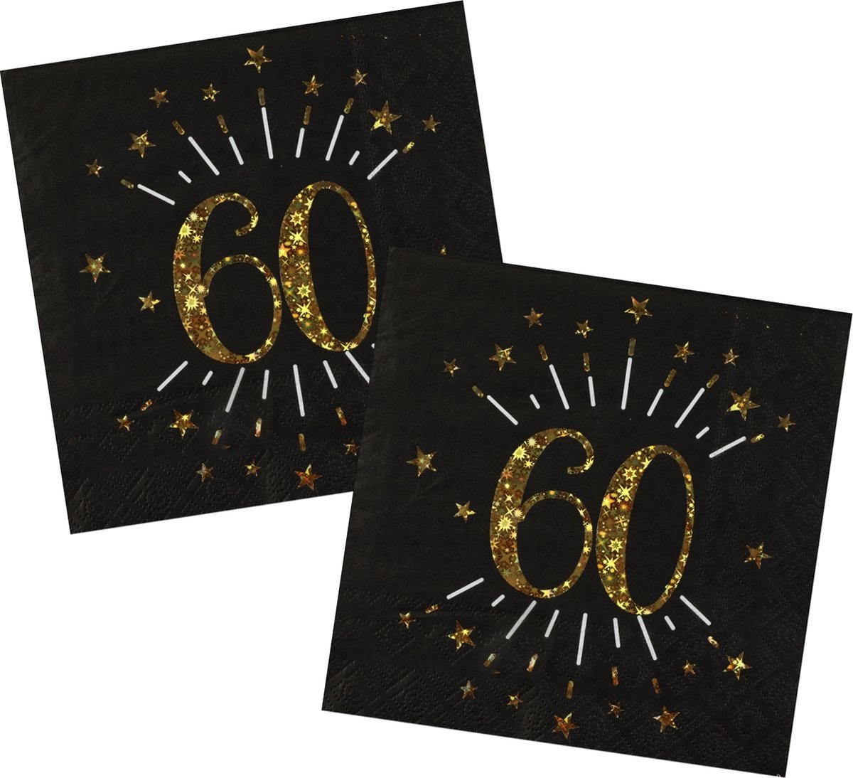 Verjaardag feest servetten leeftijd - 50x - 60 jaar - goud - 33 x 33 cm