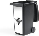 Container sticker Bij - Insect - Vintage - Zwart wit - 38x80 cm - Kliko sticker
