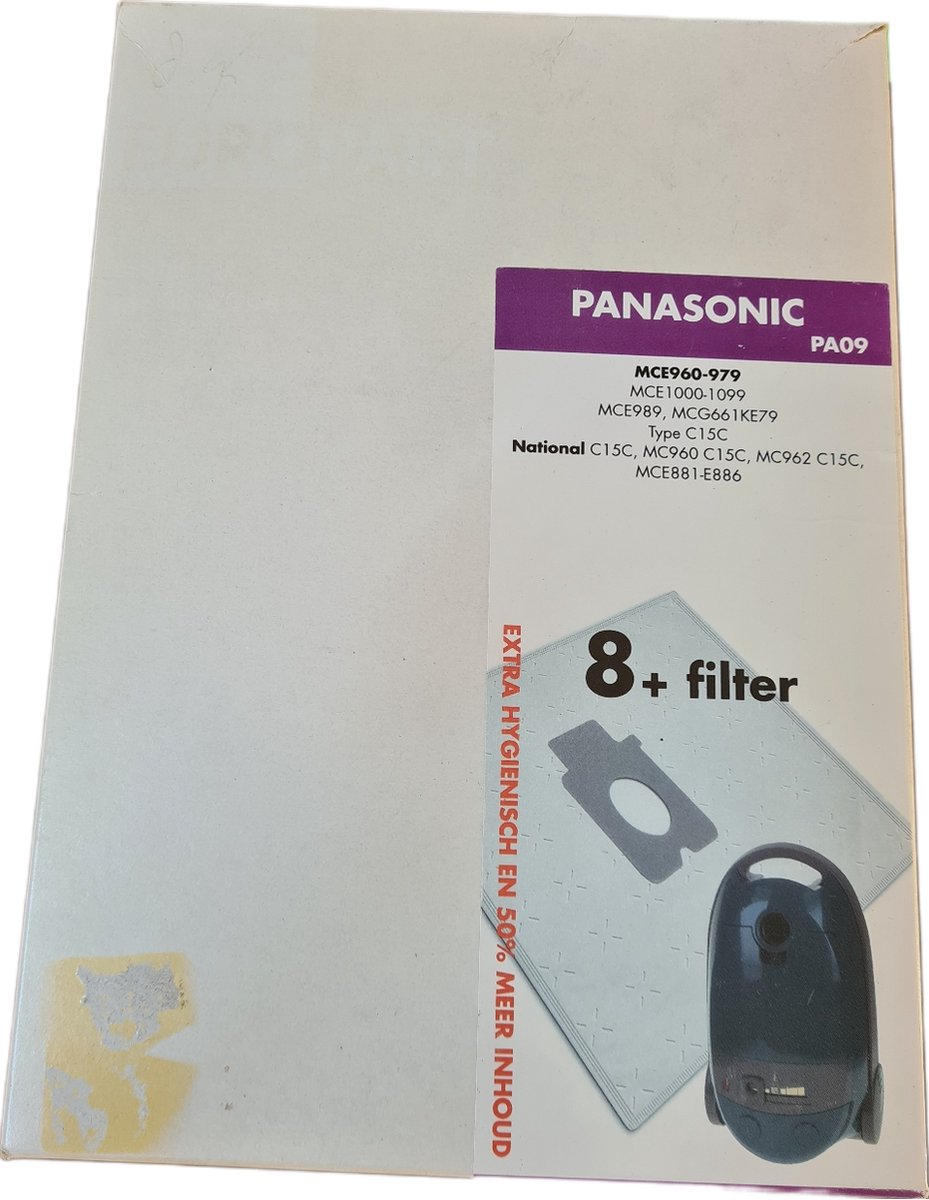 Europart stofzuigerzak PA09 tbv Panasonic 8 stuks + filter