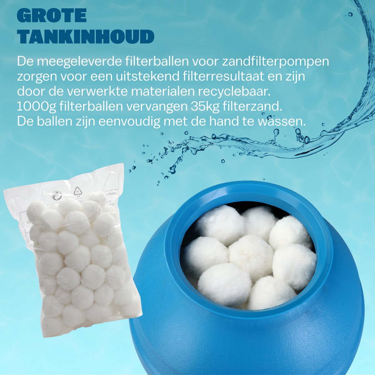 Monzana Zandfiltersysteem 10.200 l/h - 7 Wegklep Ø32-38mm Blauw – foto 7