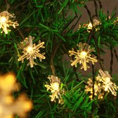 Guirlande lumineuse Solar Blitzen - Guirlande lumineuse avec flocons de neige - Éclairage de Noël avec 20 LED - Eclairage de jardin à l'énergie solaire
