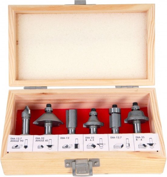 FERM - PRM1015 - Bovenfrees - 1300W - 2 Spantangen - 6mm - én - 8mm - Stofzuiger adapter - Ingebouwde - LED werkverlichting - Freesdiepte 60mm - Freesdiameter 30mm - 6-delige - Freesset - Parallelgeleider - Sjabloongeleider - Precisie bovenfrees