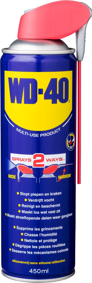 WD-40® Smart Straw® Multi-Use Product - 450ml - Multispray - Smeermiddel, Anti-Roest en Anti-Corrosie - WD-40