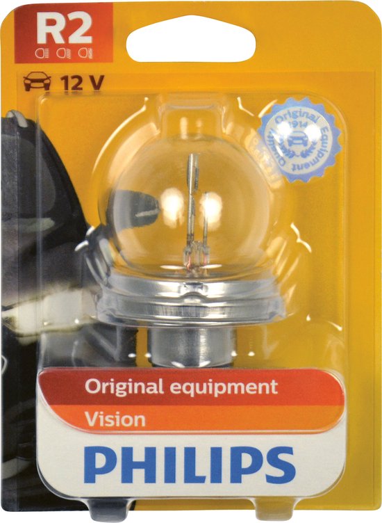 1x Lampe R2 Philips Vision 45/40W 12V P45t-41 pour éclairage avant 12620B1  12620C1 - France-Xenon