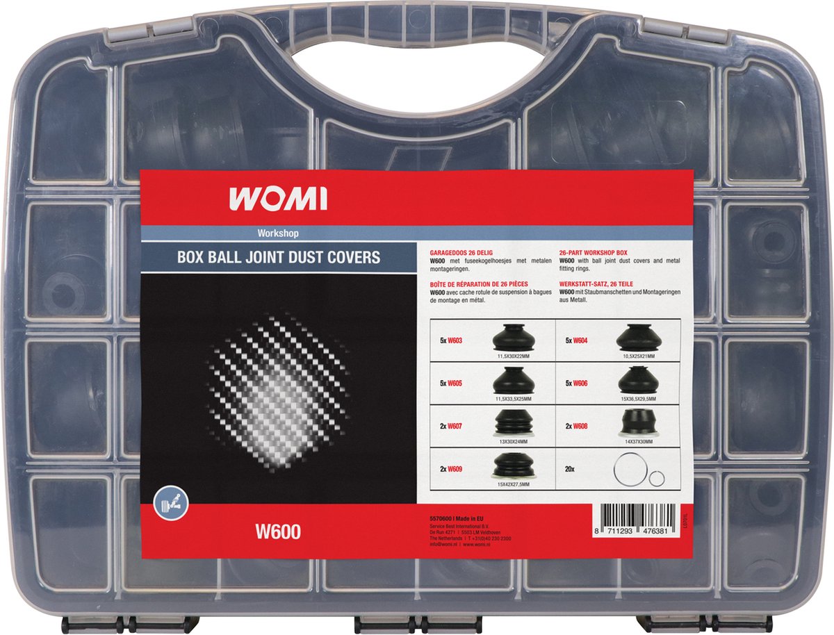 Womi W600 Fuseekogelhoezen – Garagedoos 26 stuks – Slijtvast Rubber – Universele Maten