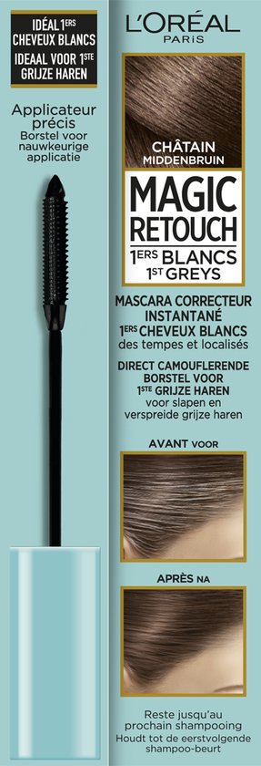 L’Oréal Paris Magic Retouch First Greys Precision Mascara Middenbruin - Haarmascara Eerste Grijze Haren