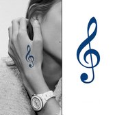 Temporary Tattoo Muzieknoot (6x6 cm) [Semi-Permanente Neptattoo - Tijdelijke tatoeage - Nep Fake Tattoos - Water overdraagbare festival sticker henna outfit tattoo - Glitter tattoo - Volwassenen Kinderen Jongen Meisje]
