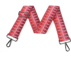 Roze new Zigzag schouderband | bagstrap | verstelbare schouderband | schouderband | shoulderbelt | schouderband met print | mix&match | modetrends