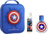 Parfumset voor Kinderen Cartoon 1072801 EDT Captain America 2 Onderdelen 3 Onderdelen